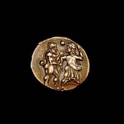 Sølvstatermønt, oldtidens Grækenland, øerne ud for Thrakien Thasos, 500 f.Kr. Vigtigt mesterværk fra den klassiske oldtid med udsøgte Bacchants-fester (foto) af Unbekannter Künstler
