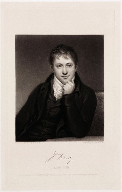 Sir Humphry Davy, engelsk kemiker af Unbekannt