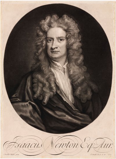 Sir Isaac Newton, engelsk matematiker og fysiker af Unbekannt
