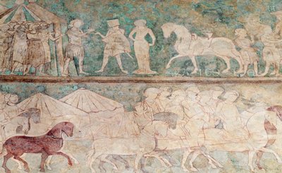 Spanien, Aragon, Saragossa, Aljaferia Palace, Fresco Detail af Benjamin Baud