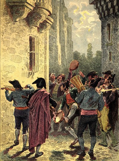 Spansk serenade. Stik i "Jordens folk" 1890. af Unbekannter Künstler