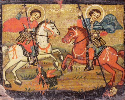 St.George og St.Demetrios, græsk (provins) af Unbekannter Künstler
