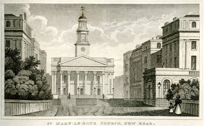 St Mary-le-bone Church, New Road af Unbekannt