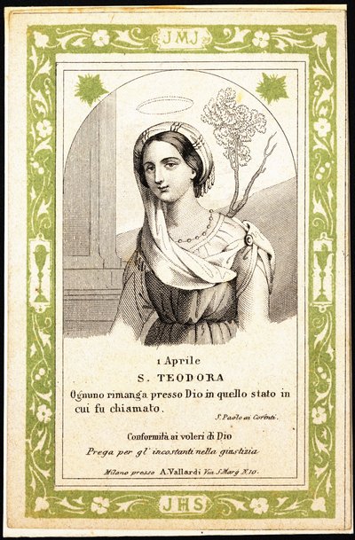 St. Theodora, begyndelsen af det 20. århundrede (gravering) af Unbekannter Künstler