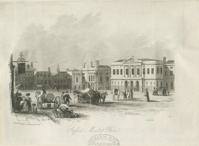 Stafford - Market Place: gravering, nd [c 1841] af Unbekannt