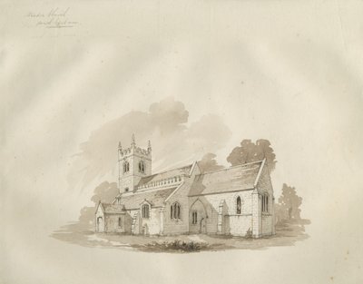 Standon Church: pen- og blæktegning og [?midten af det 19. århundrede] af Unbekannt