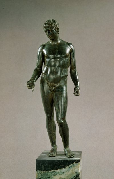 Statue af Merkur, tilpasning af den græske Discophoros af Polyclitus, romersk, 25-50 e.Kr. (bronze) af Unbekannt
