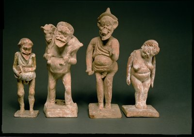 Statuetter af skuespillere og skuespillerinder, hellenistiske, ca. 325-50 f.Kr. (terracotta) af Unbekannt