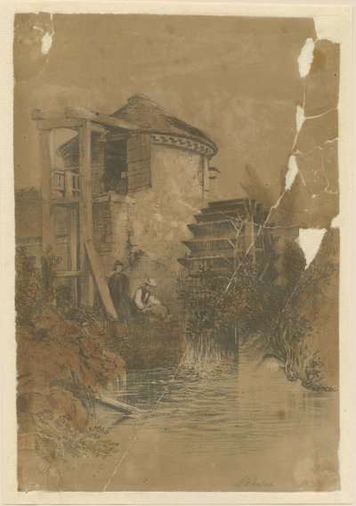 Stoke-upon-Trent - Boothen Mill: tonet litografi, 1839 af Unbekannt