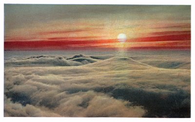 Solopgang over skyerne, ca. 1930 (print) af Unbekannter Künstler