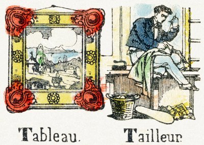 T - Tableau Tailleur - Child Entertainment Alphabet c.1890 (litografi) af Unbekannt