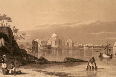 Taj Mahal, Agra, Uttar Pradesh, Indien (gravering) af Unbekannter Künstler