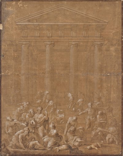 Tempel-scene af Unbekannter Künstler
