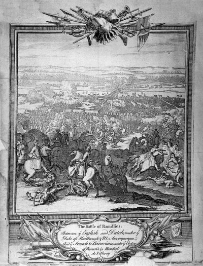 Slaget ved Ramillies, ca. 1780 (gravering) af Unbekannt
