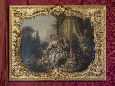 Den galante præst eller kransen. Maleri af Francois Boucher (1703-1770). Prinsessens parade eller paraderum. Hotel de Soubise, Paris af Unbekannt
