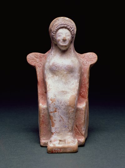 Gudinden Athena, græsk, ca. 490 f.Kr. (terracotta og pigment) af Unbekannt