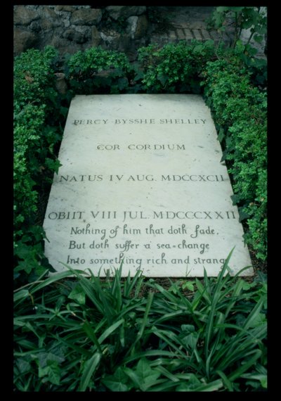 The Grave of Percy Bysshe Shelley (1792-1822) (s/h foto) af Unbekannt