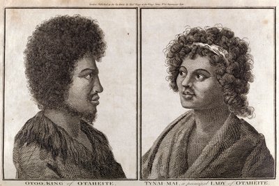 Kongen og en hoveddame af Tahiti, ca. 1773 af Unbekannt