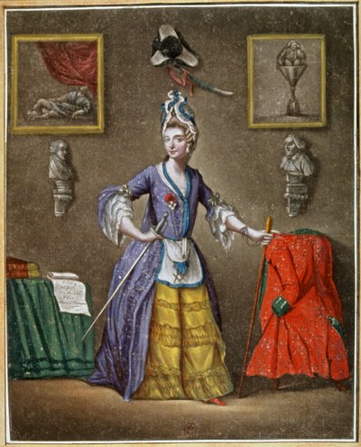 Ridderen af Eon, klædt som en kvinde af Unbekannter Künstler