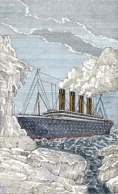 Titanic-foringen ramte et isbjerg den 14. april af Unbekannter Künstler