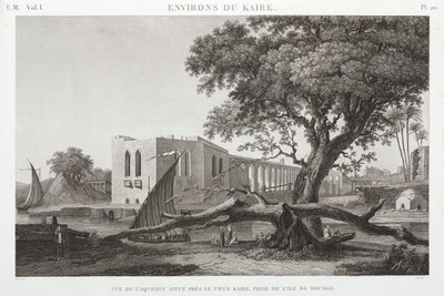 Akvædukten ved Old Cairo, fra øen Roudah, Egypten, c 1798 af Unbekannt