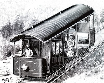 Elbilen på Vesuv-kabelbanen. af Unbekannt