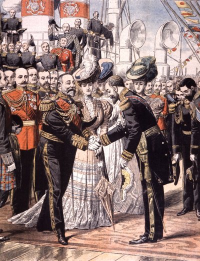 Den franske viceadmiral Caillard modtaget af Edouard VII (1904) af Unbekannter Künstler