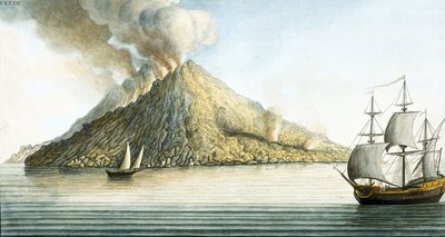 Øen Stromboli, Sicilien af Unbekannter Künstler