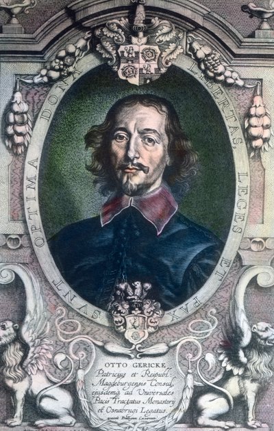 Magdeburgin kaupungin pormestari Otto von Guericke tunnettiin myös poliitikkona, lakimiehenä, fyysikkona ja keksijänä. af Unbekannter Künstler