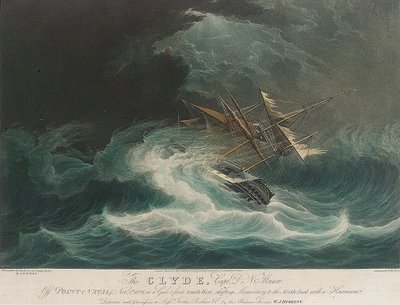 Skibet Clyde, ud for Point Natal (), fanget i stormen den 1. november af Unbekannter Künstler