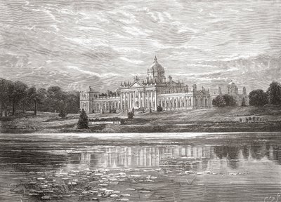 Sydfronten af Castle Howard, North Yorkshire, England i slutningen af det 19. århundrede, fra Our Own Country udgivet 1898 af Unbekannt
