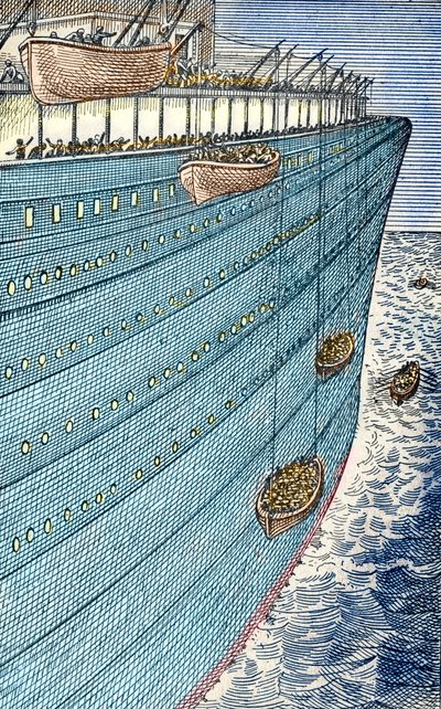 Titanic-katastrofen, bådene satte sejl af Unbekannter Künstler