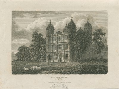 Tixall Hall - Gatehouse: gravering, 25. november 1775 af Unbekannt