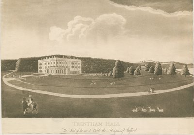 Trentham Hall: akvatintegravering af Unbekannt
