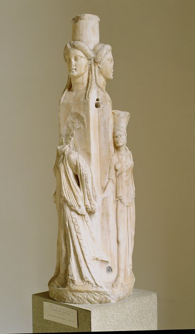 Triform Herm of Hecate, Marmorskulptur, Loftsperiode, 3. århundrede af Unbekannt