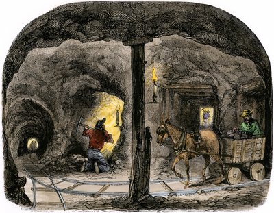 Tunnel i en mine i Californien af Unbekannter Künstler
