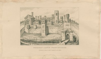 Tutbury Castle: Stålgravering, 1620 af Unbekannt