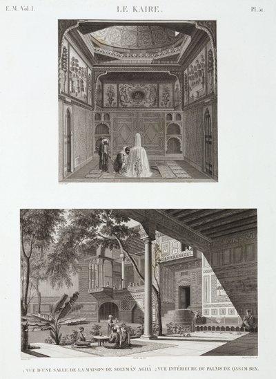 To eksempler på islamisk arkitektur, Cairo, Egypten, ca 1798 af Unbekannt