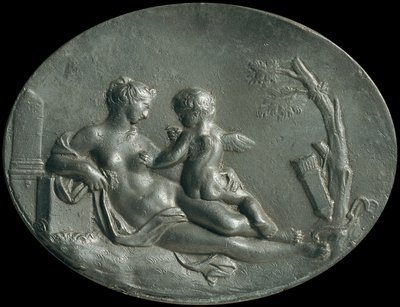 Venus og Amor af Unbekannter Künstler