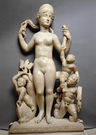 Venus mit Putti, einem Triton und einem Delphin, römisch, 4. Jahrhundert n. Chr. von Unbekannt