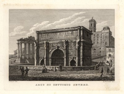 Udsigt over Septimius Severus bue, Arco di Settimio Severo, Rom af Unbekannt