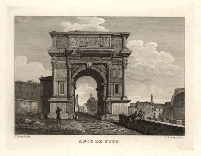 Udsigt over Titusbuen, Arco di Tito, Rom af Unbekannt