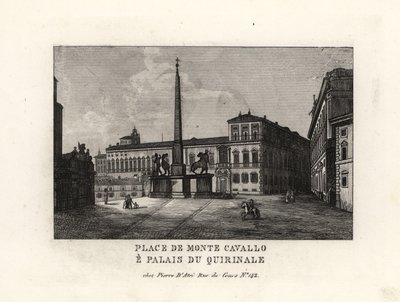 Udsigt over Quirinalpaladset og -pladsen, Palazzo del Quirinale og Piazza del Quirinale, Rom af Unbekannt