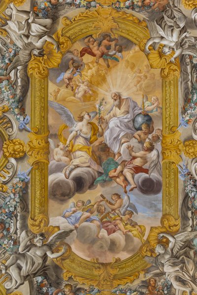 Udsigt til loftet, Nunziatina-kirken, Todi, Umbrien, Italien (foto) af Unbekannter Künstler