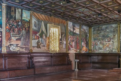 Udsigt over den østlige mur og en del af den sydlige af Basilica of St Anthony (Basilica of the Saint), School of the Saint, Padua, Italien (foto) af Unbekannter Künstler