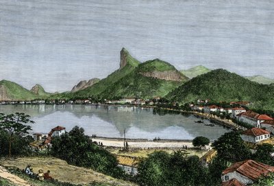 Udsigt over havnen i Rio de Janeiro, Brasilien af Unbekannter Künstler