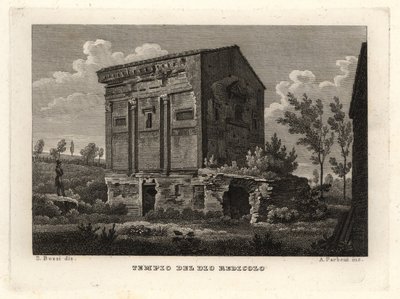 Udsigt over ruinerne af Annia Regillas grav i Caffarella Park, Tempio del Dio Redicolo, Rom af Unbekannt