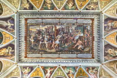 Udsigt over hvælvingen i Room of Ulysses, Palazzo della Prefettura, Bergamo, Italien (foto) af Unbekannter Künstler