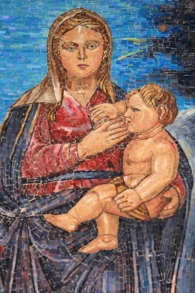 Jomfru og barn. Guatemala. Bebudelsesbasilikaen, Nazareth, Israel af Unbekannt