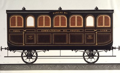 Vognpost, ca. 1850 (gravering) af Unbekannter Künstler